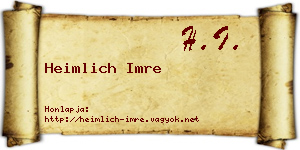 Heimlich Imre névjegykártya